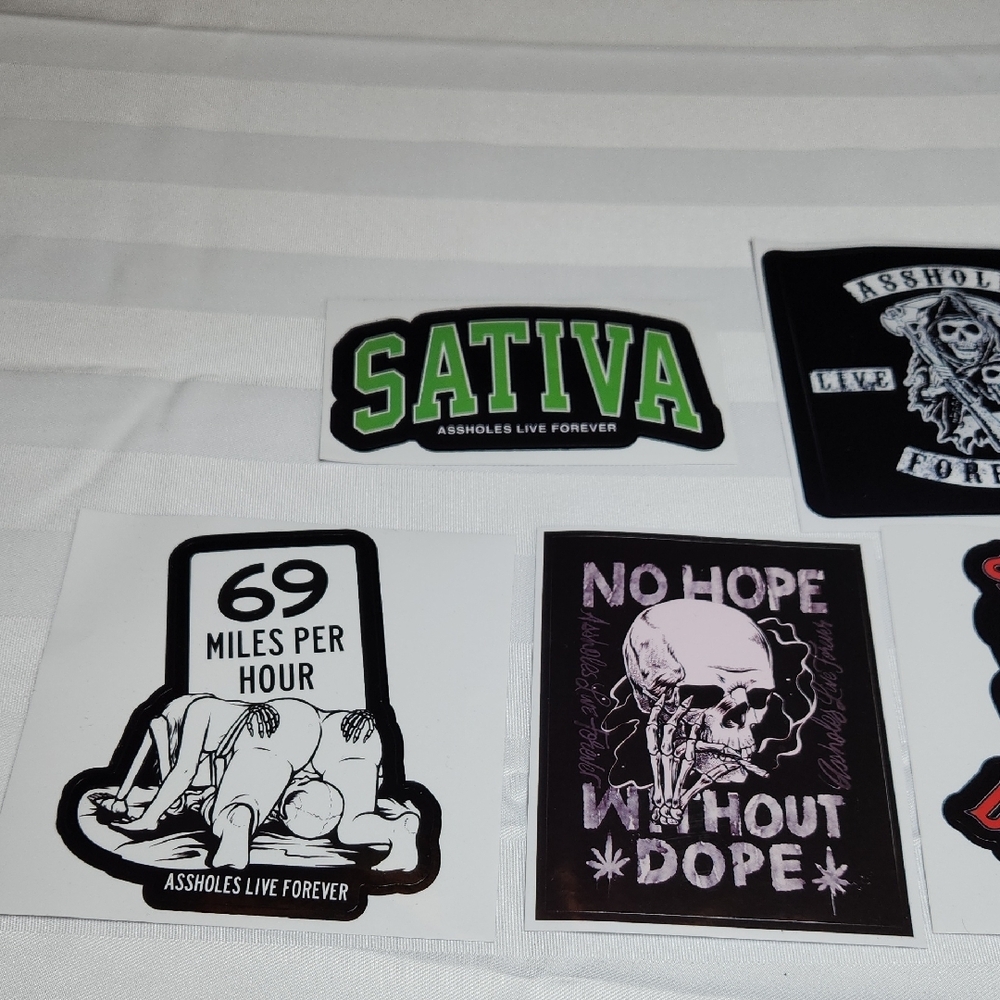 Assholes Live Forever Stickers